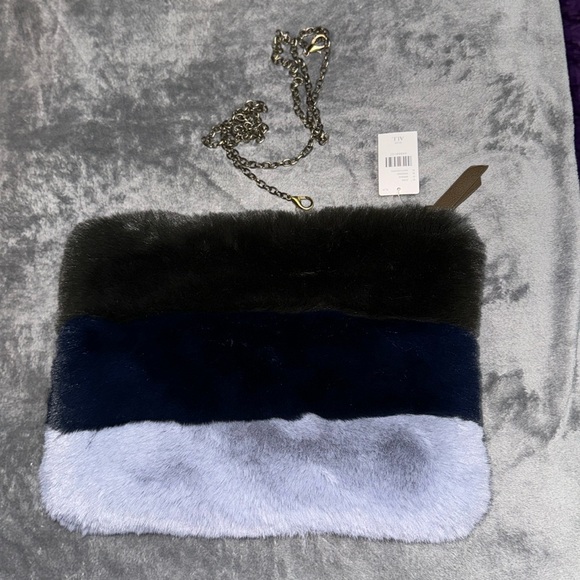 Anthropologie Remi Reid Trio Color Fur Purse NWT - Picture 2 of 7